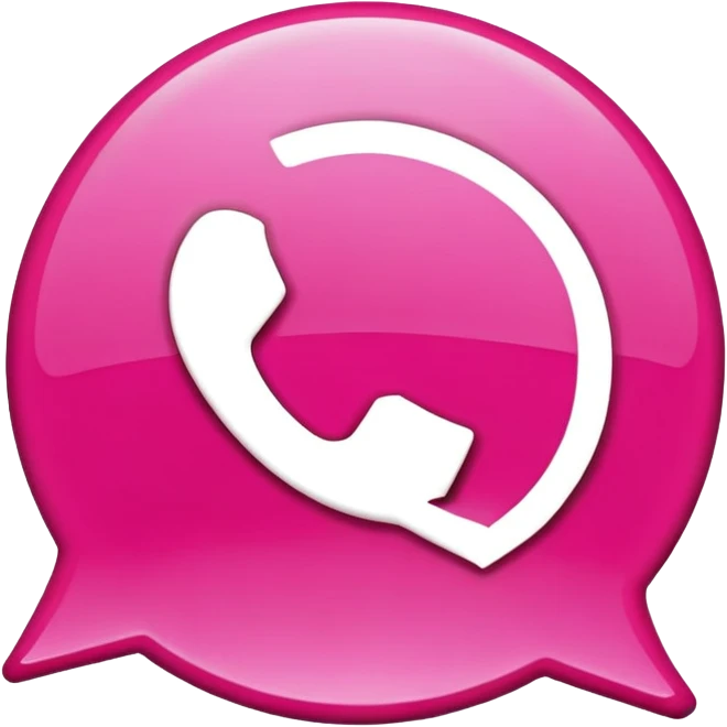 WhatsApp logo in pink  emoji