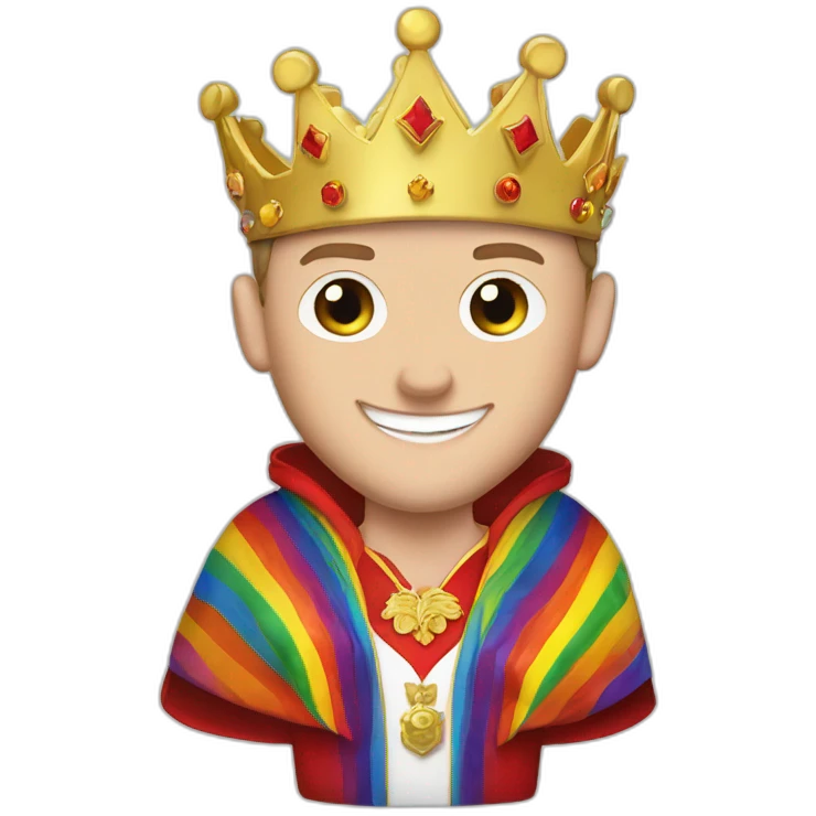 Jonathan Toews as a rainbow king with a royal robe on emoji