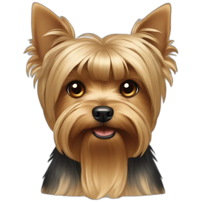 yorkshire-terrier-point-ears-down and bow on the head emoji