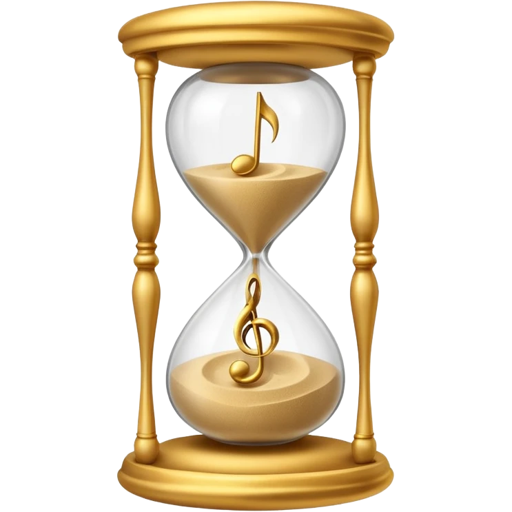 hourglass with a music note inside emoji
