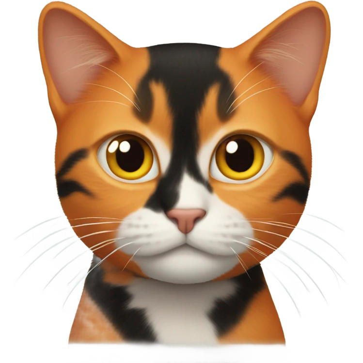 orange cat with black cat emoji