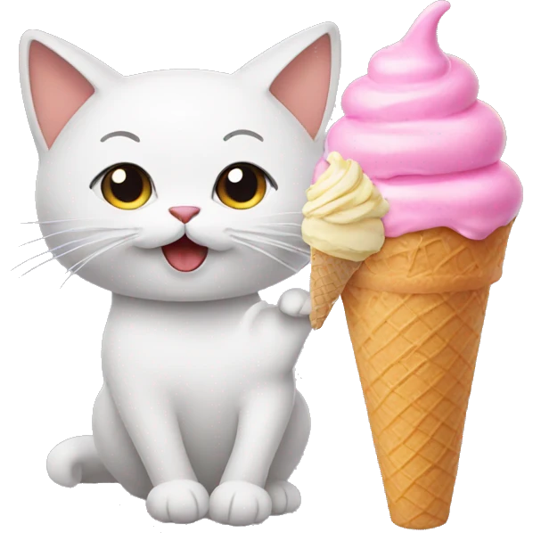 Cat eating an ice cream  emoji