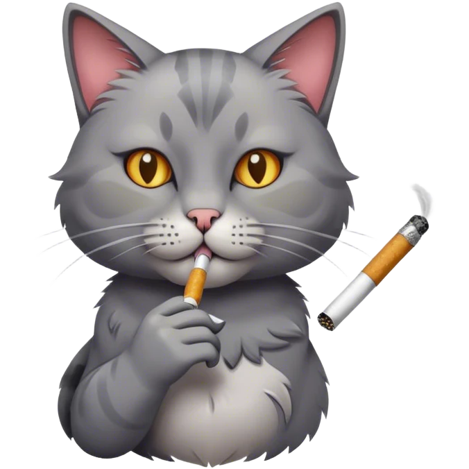 Cat smoking a cigarette emoji