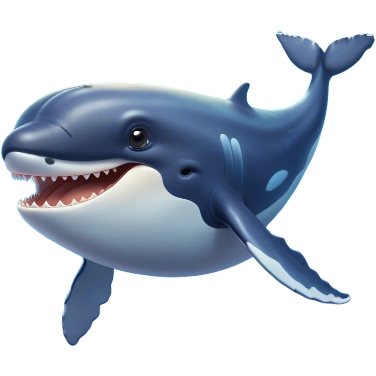 Cinematic Comical Humpback Whale Portrait Emoji, Head tilted dramatically with an exaggeratedly shocked expression, featuring a massive yet graceful body with wide, comically expressive eyes full of playful disbelief and animated pectoral fins, Simplified yet hilariously expressive features, highly detailed, glowing with a slightly sassy oceanic glow, high shine, dramatic yet playful, stylized with an air of cheeky marine mischief, soft glowing outline, capturing the essence of a meme-worthy humpback whale that looks ready to make waves with its hilariously dramatic antics! emoji