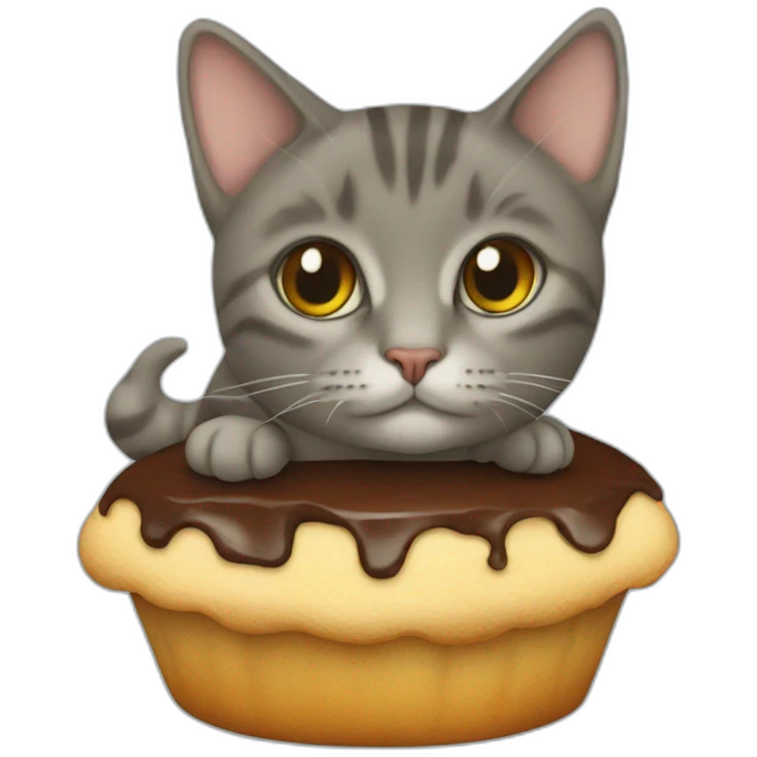 un chat sur une tortu emoji
