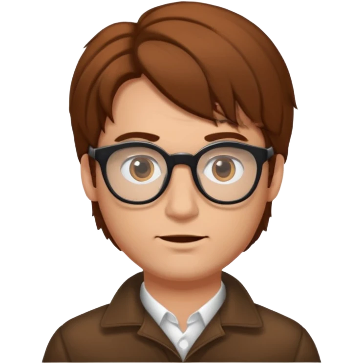homme avec une middle part cheveux brun lunette emoji