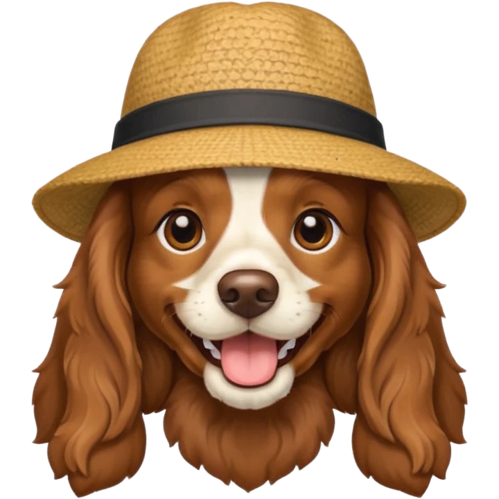 un cocker avec un chapeau emoji