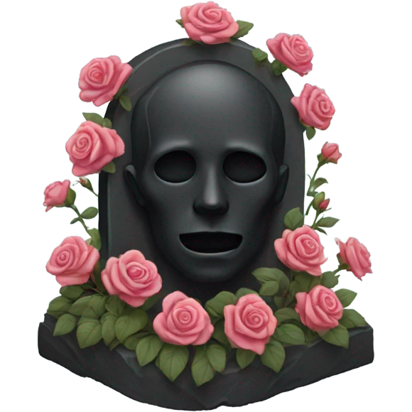 black grave with roses emoji
