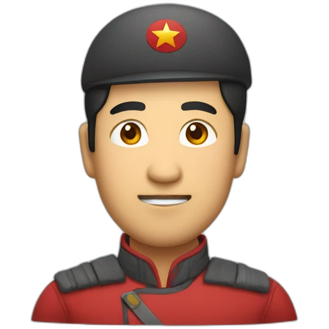 Asian man with communist clothes emoji
