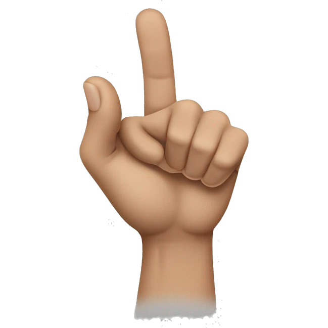 a handsign that shows a fist where the the top of the thumb is between indexfinger and middlefinger (all fingers are closed emoji
