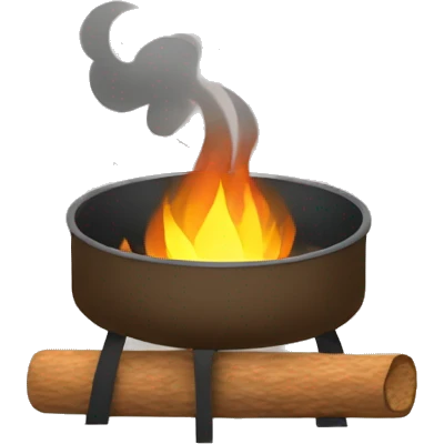 Roasting a s’more by campfire emoji