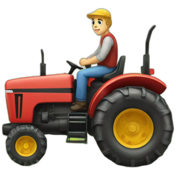 Tracteur sur vache emoji