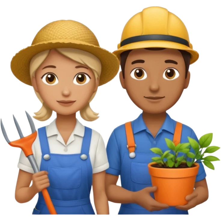 Couple, she is a housekeeper and him is a gardener/maintenance emoji