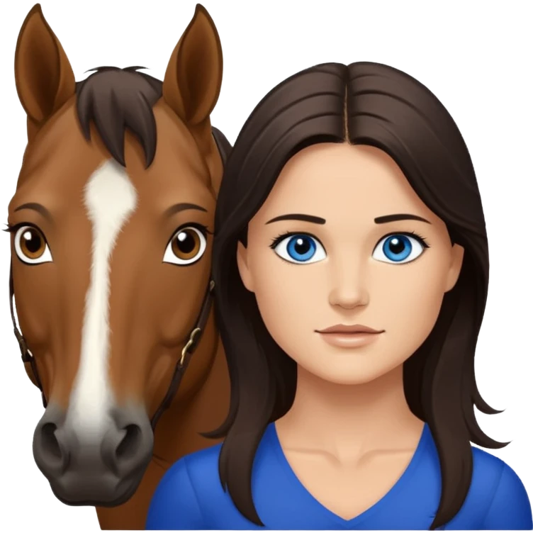 Trevor donovan with blue eyes. Danica McKellan with brown eyes. Brown horse emoji