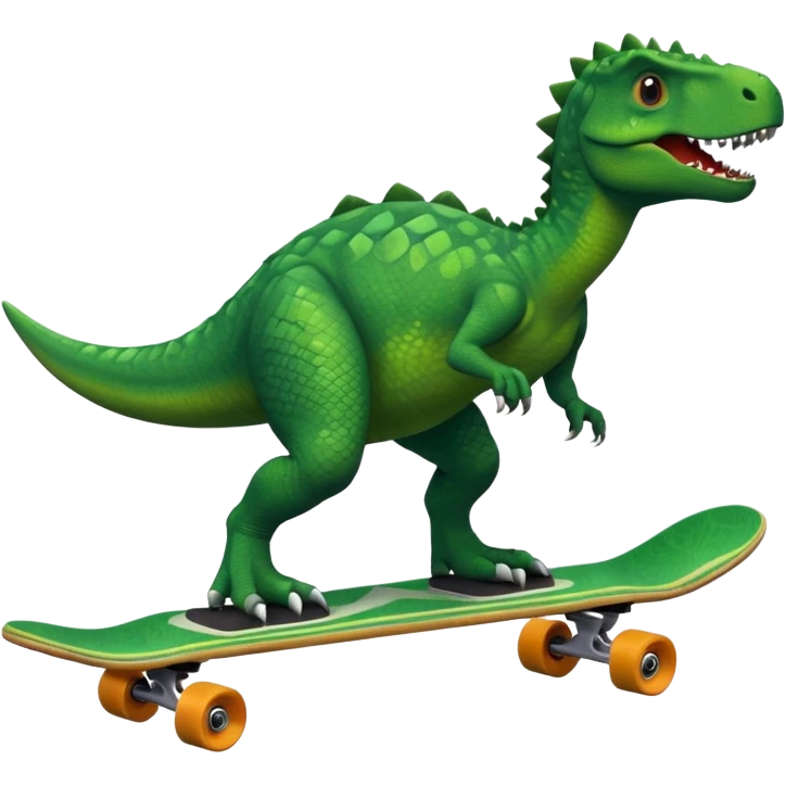 Dinosaur on a skateboard emoji