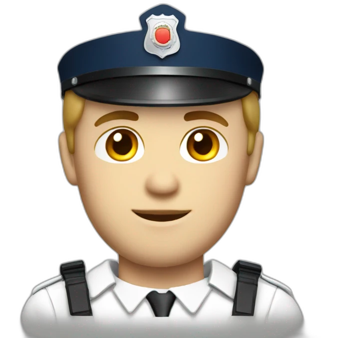 French policeman White man White police jacket emoji