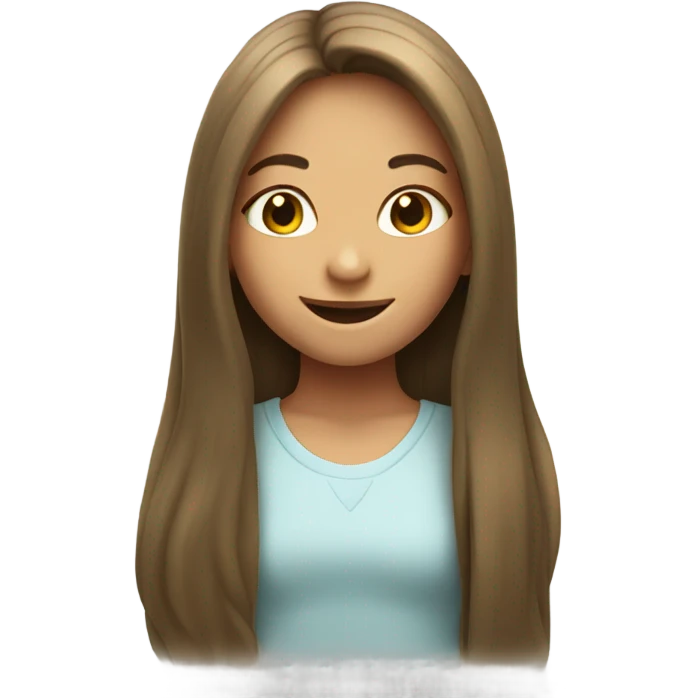 smiling girl with long hair emoji