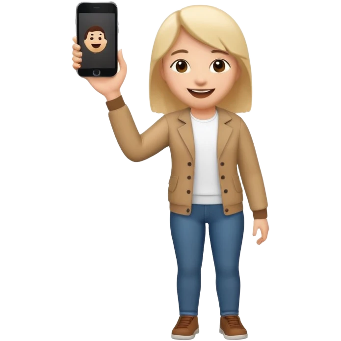 a single full body 3D bitmoji showing the action of talking to someone on mobile emoji