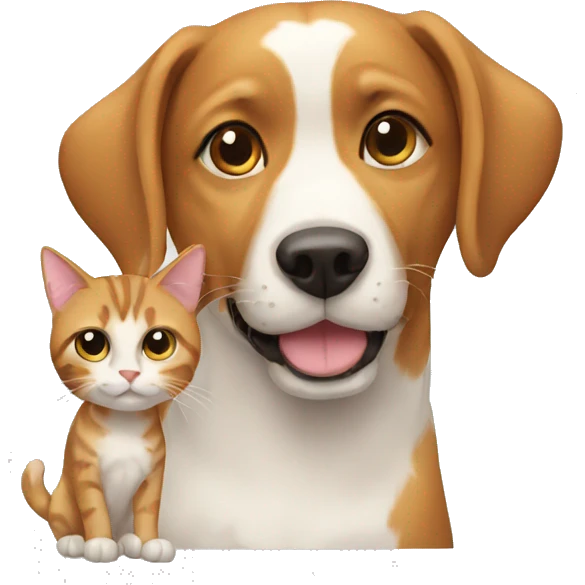 Dog with cat emoji