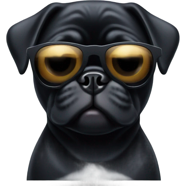 Black pug wearing sunglasses  emoji