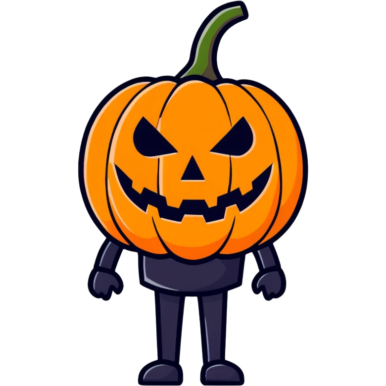 pumpkin person cartoonish sticker emoji