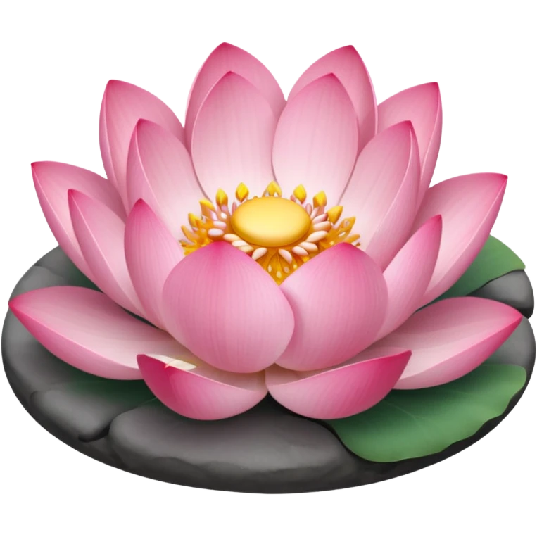 lotus flower with balanced stones emoji