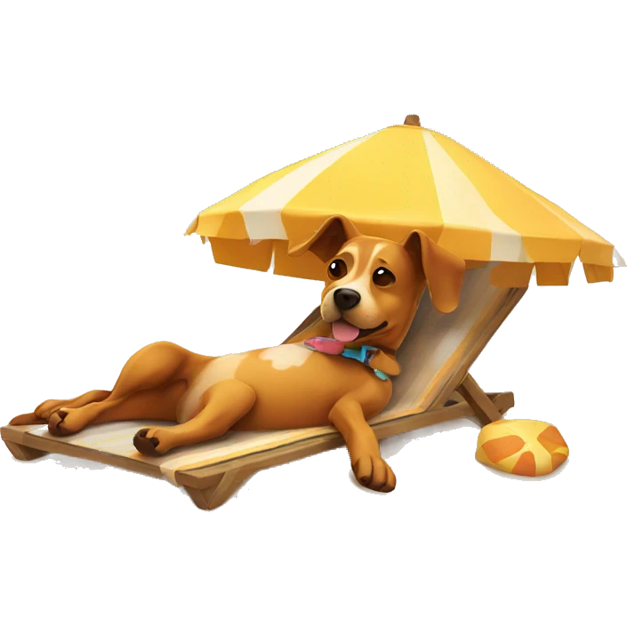 Dog on the beachtanning emoji