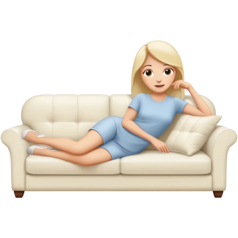 Women lying on a white sofa  emoji