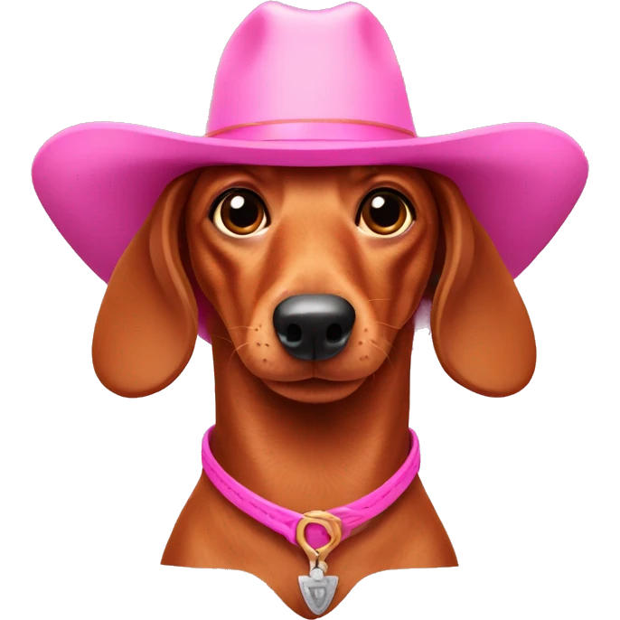 Pink dachshund with a cowboy hat  emoji