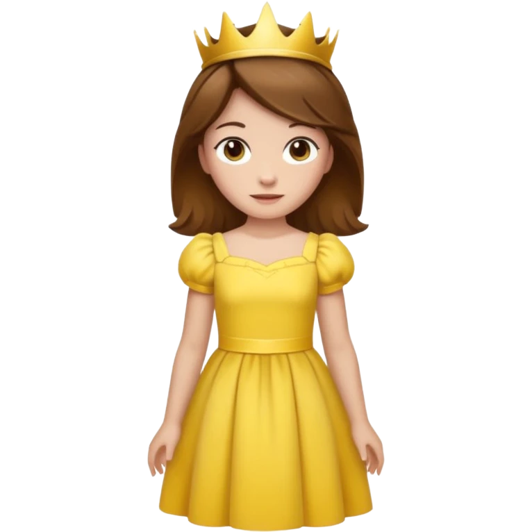 Princess daisy yelllow dress standing with brown hair emoji