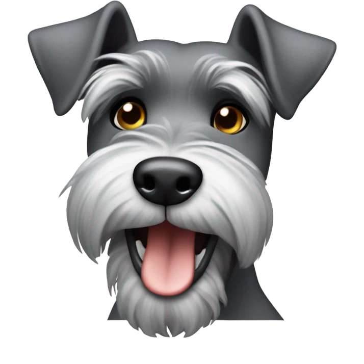 Help me create a genuine Schnauzer that meets the needs of young people, featuring funny expressions or actions with the text "Come over here!" the emoji pack emoji
