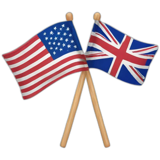 Usa flag with UK flag emoji