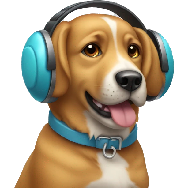a dog with earmuffs  emoji