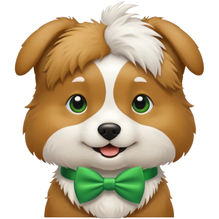 dog with a green bow tie emoji