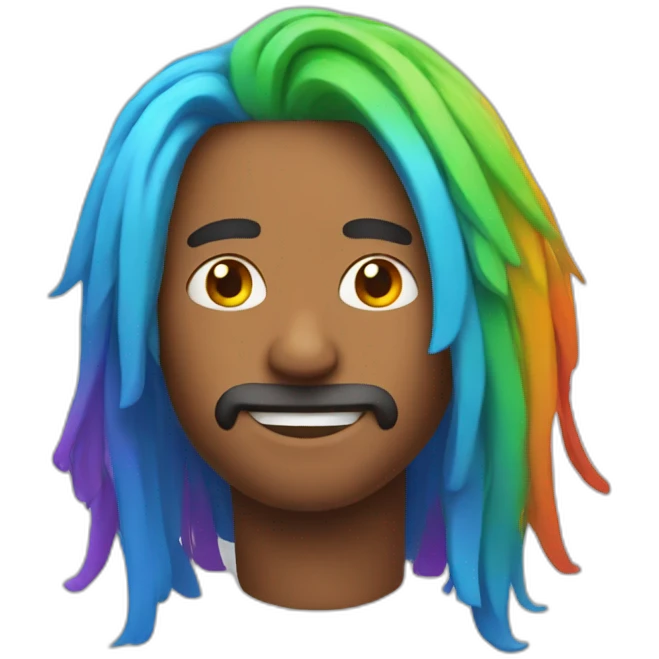 man with colorful hair  emoji