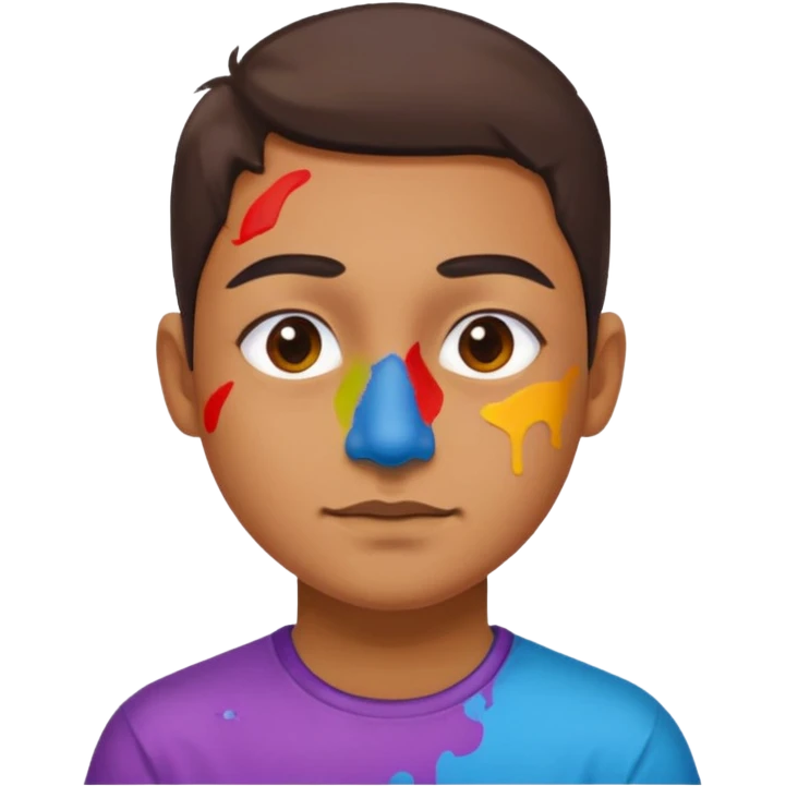 Paint on only nose, half body. emoji