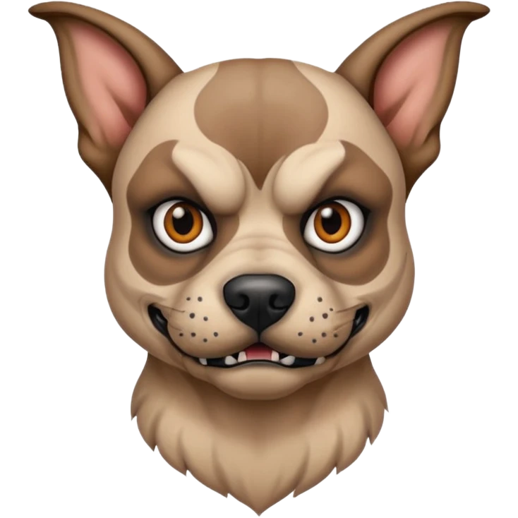 tattooed scary looking dog with heavy face tattoes emoji