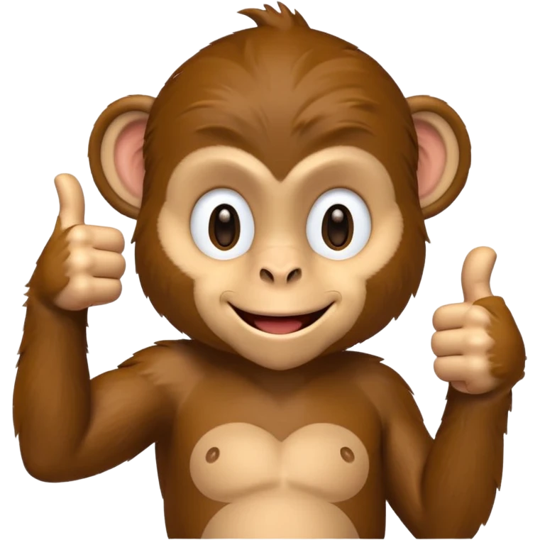 monkey with one thumbs up emoji