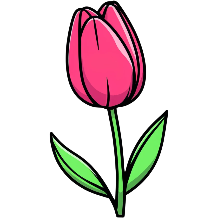Colorful tulip flower with decorative design and bright colors emoji