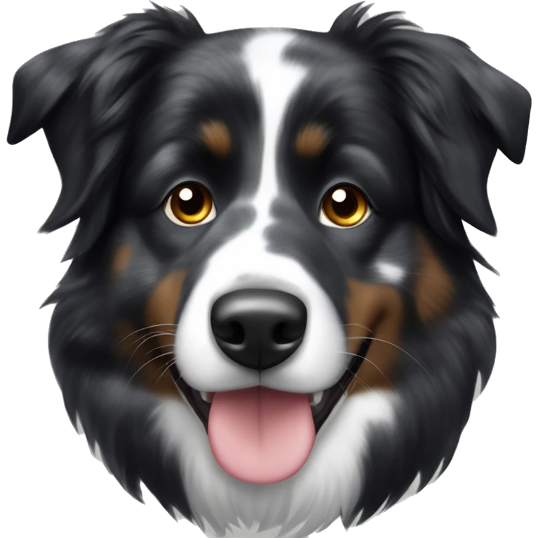 black tri australian shepherd with spots on muzzle emoji