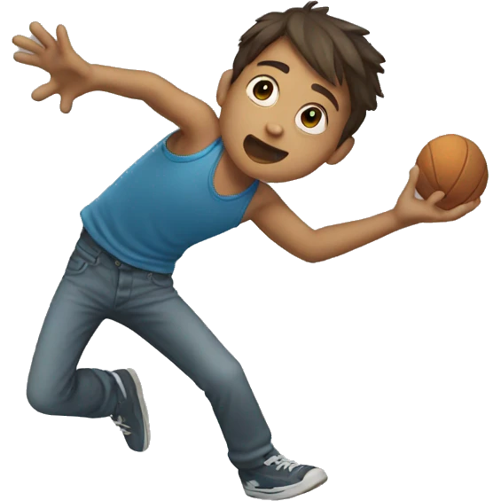Boy throwing nothing emoji