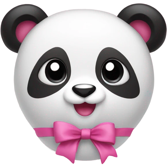 pink panda with a cute little pink bow emoji