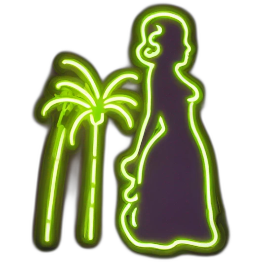 Sexy silhouette vegas neon sign emoji