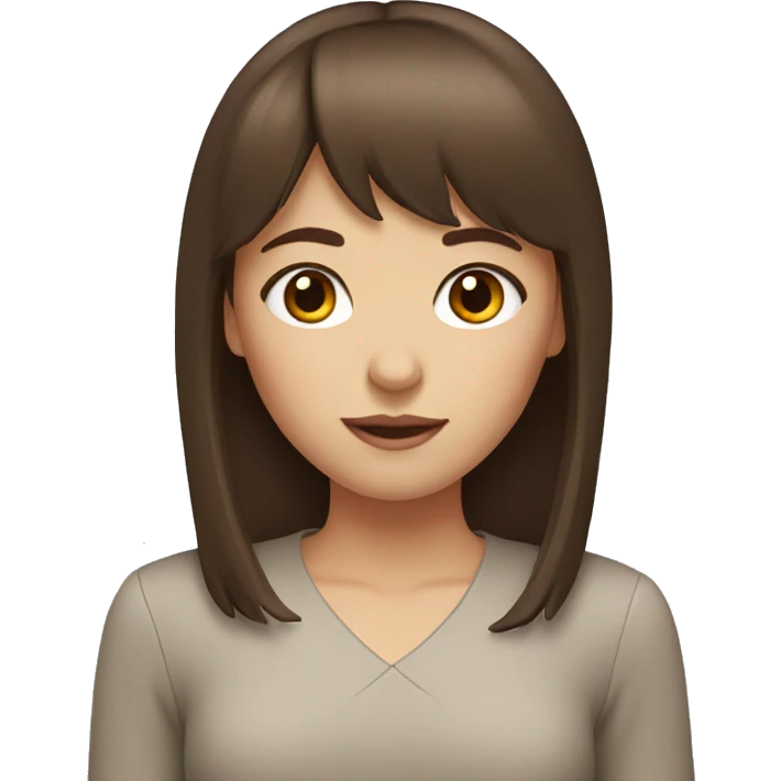 Girl with brown hair and bangs emoji