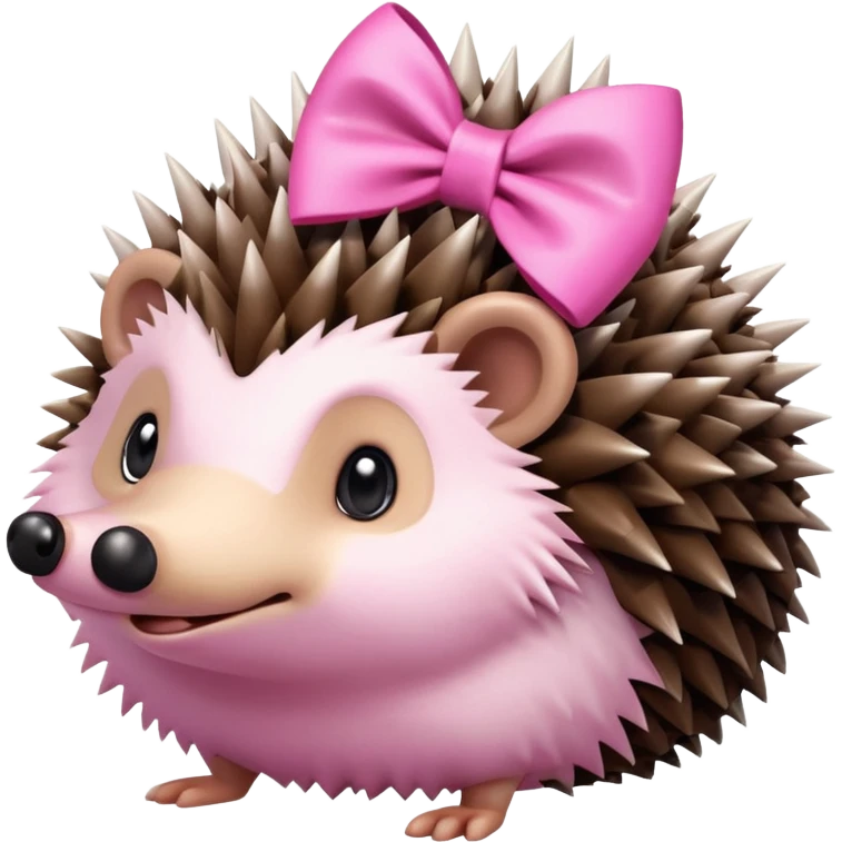 hedgehog with a pink bow emoji