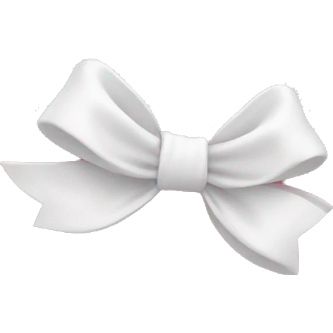 Pastel pink heart with white bow emoji