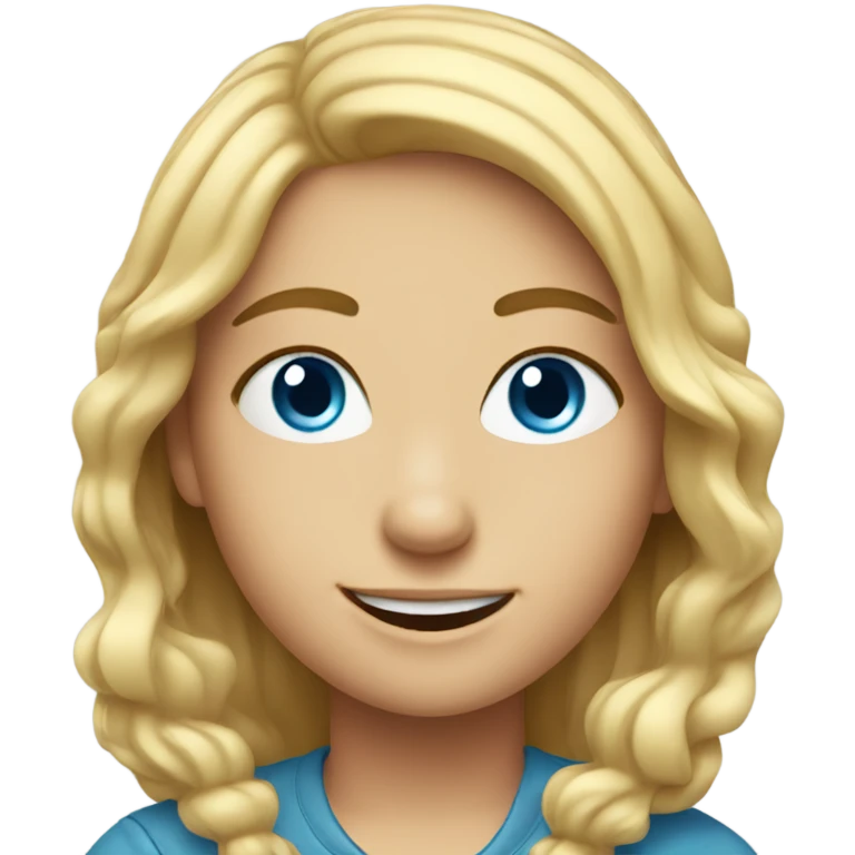 girl with blue eyes smiling in car interior  emoji