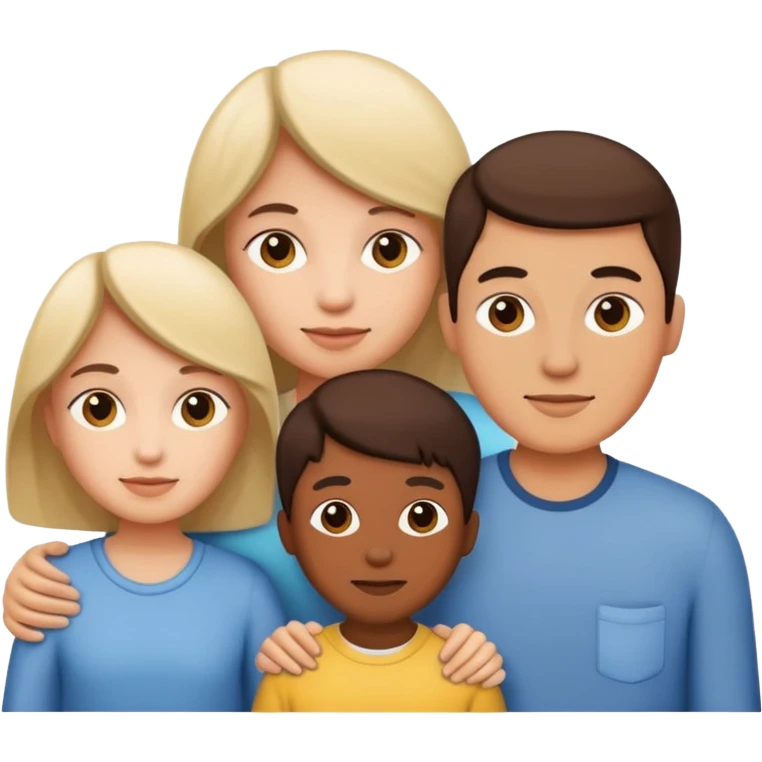 family of users with different skin tones emoji