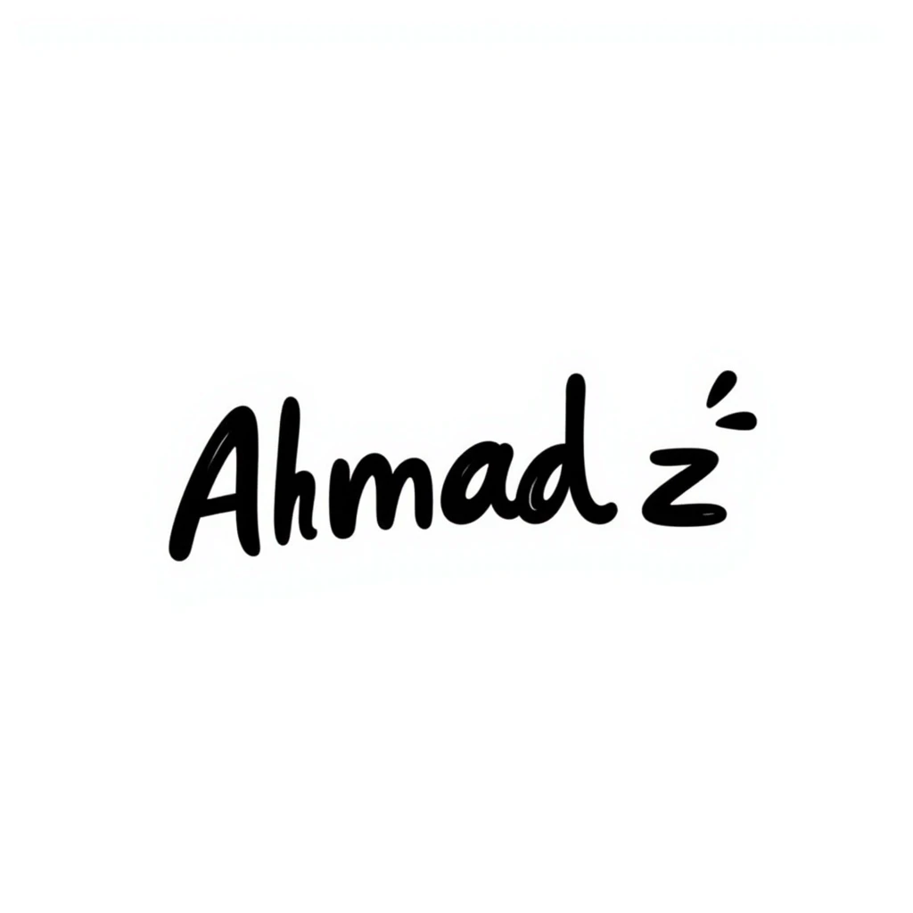 Der Name Ahmad handgezeichnet als Doodle-Stil mit Text emoji