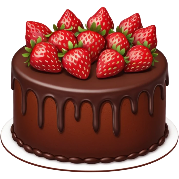 chocolate cake with strawberries on top emoji